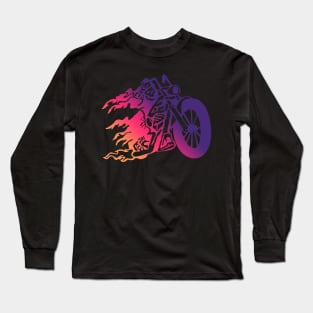 Skeleton from hell on a motorcycle Long Sleeve T-Shirt